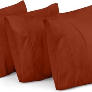 Queen Pillow Cases - 4 Pack - Envelope Closure - Soft Brushed Microfiber Fabric - Shrinkage and Fade Resistant Pillow Covers Queen Size 20 X 30 Inches (Orange)
