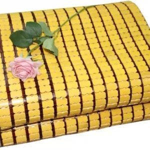 Foldable Summer Sleeping mat,Bamboo Cooling Bed Mattress,Double Tendon Smooth Durable Carbonized Mahjong Bamboo Mattress,Cooling Pad for Bed,Single/Double Bed,Mattress Topper Pad,Gold,47.2x