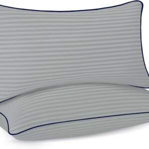 Hotel Pillows for Sleeping Standard Size Set of 2, Soft Down Alternative Pillow for Side, Back or Stomach Sleeper, Light Grey