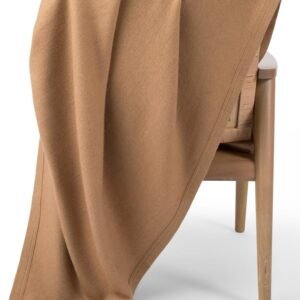 100% Camel Hair Throw Blanket for Sofa & Bed, Undyed Natural Color, Soft & Durable, Woven Design, 73" x 53”