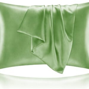 Satin Pillowcase for Hair and Skin, Super Soft and Cooling Similar to Silk Pillow Cases 2 Pack with Envelope Closure, Gift for Women Men(20"x30" Queen Size, Sage Green)