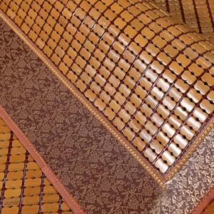 Foldable Bamboo Bed Mat Bamboo Sleeping Mat Summer Bed Mat Carbonized Mahjong Mattress Cool Sleeping Mattress Cooling Bedding for Home School Dormitory