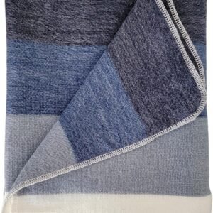 Alpaca Wool Throw Blanket | Warm, Ultra-Soft, Breathable, Non-Itchy Blanket-Throw | Hypoallergenic and Beautiful Fabric (Blue)